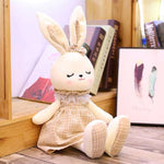 lapin blanc peluche khaki