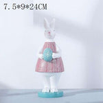 statue lapin paques fille