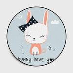 tapis lapin rond bunny love you