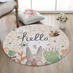 tapis lapin rond hello