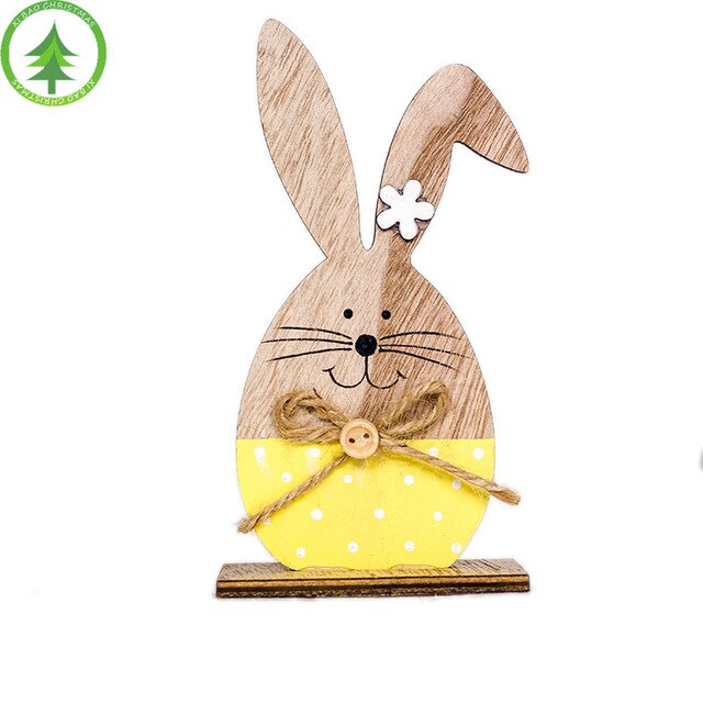 Décoration en Bois Figurine Lapin