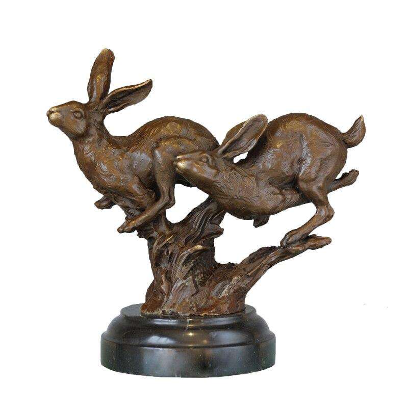 Sculpture Lapin Socle Marbre