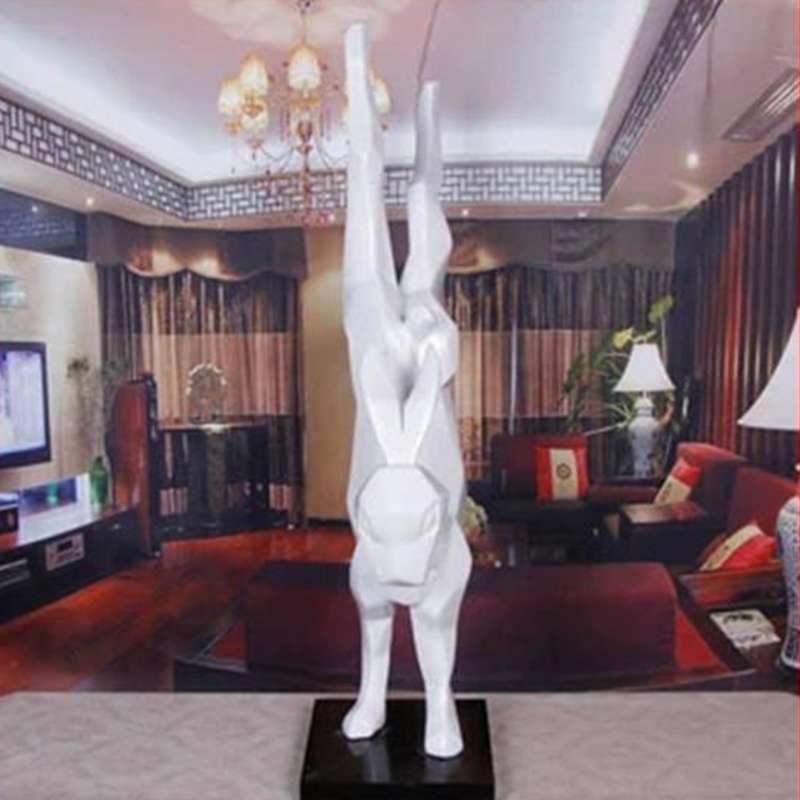 Sculpture Blanche Origami Lapin – Image 2