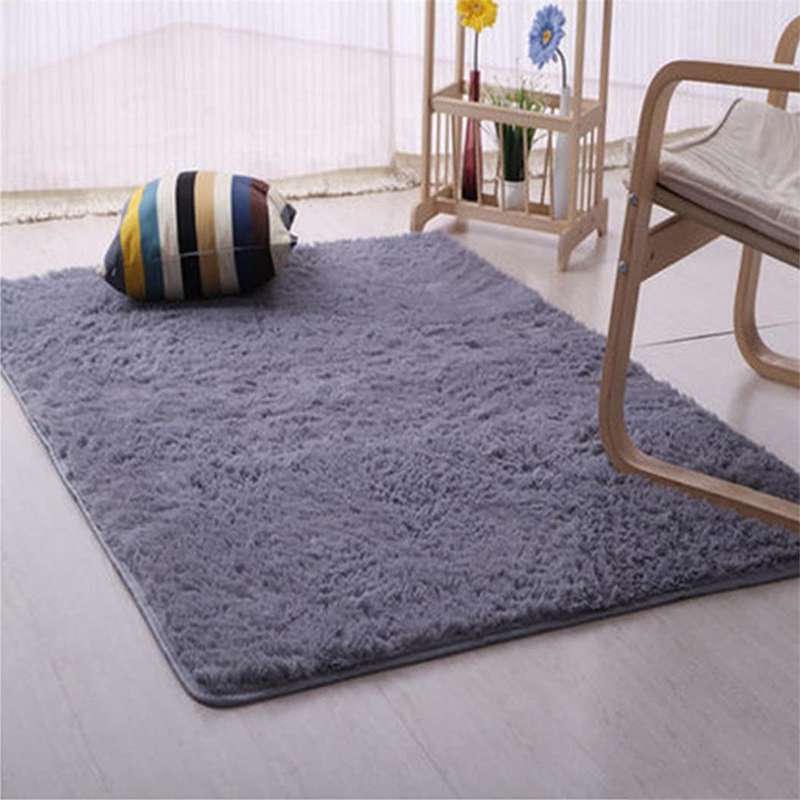 tapis imitation peau de lapin bleu ciel
